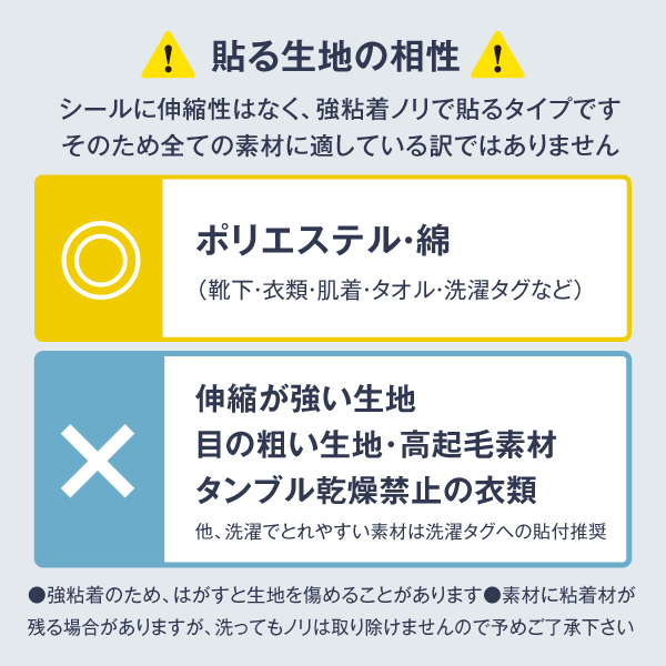 貼る生地の相性